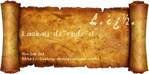 Laskay Árpád névjegykártya